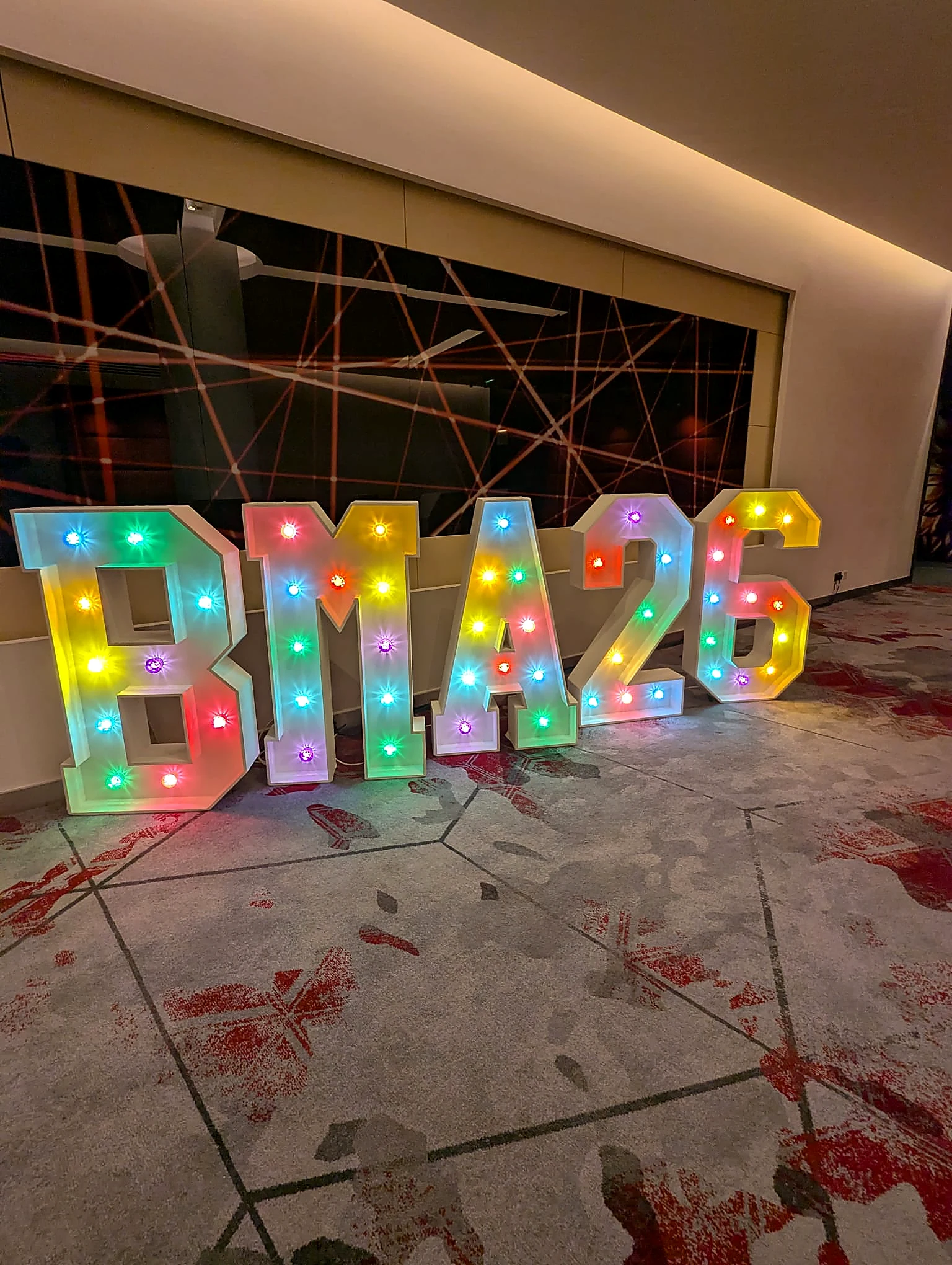 BMA26 colour-changing illuminated event letters